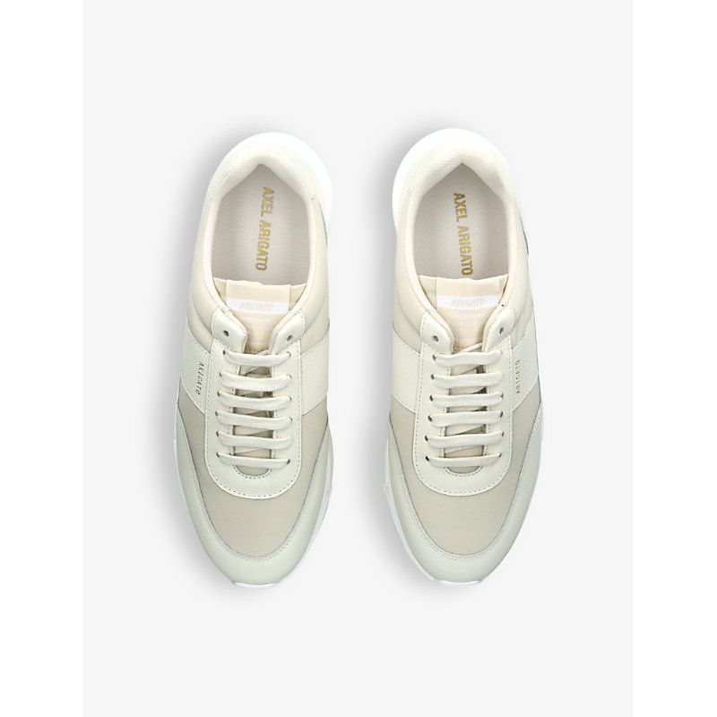 Shop Axel Arigato Genesis Vintage Runner Leather And Recycled-polyester Trainers In Beige