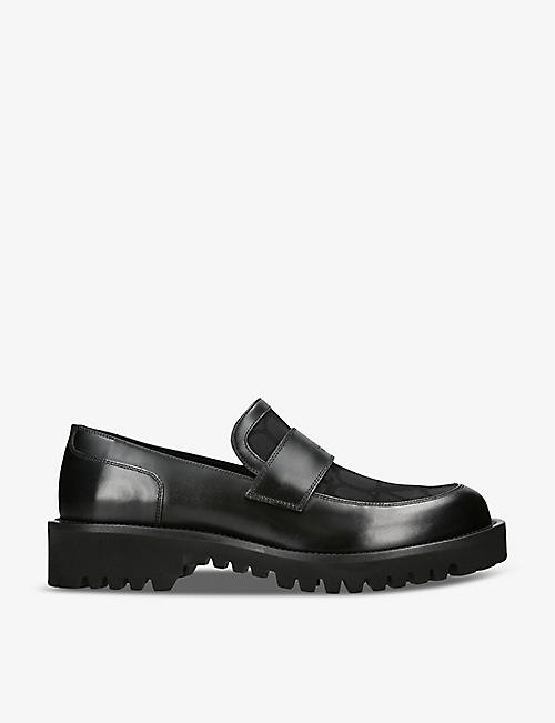 VALENTINO GARAVANI: Logo-embellished leather loafers