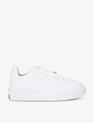 Burberry Low-top Sneakers In Box Leather In White