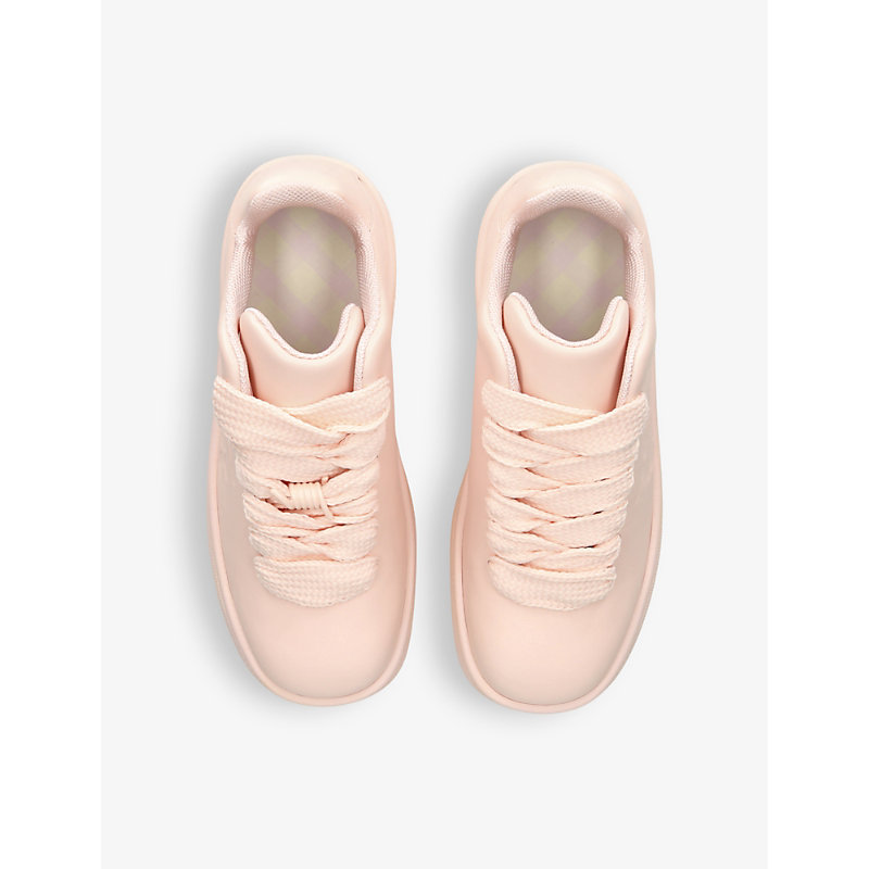 Shop Burberry New Trainer Barbed Wire-embellished Leather Low-top Trainers In Pink Comb