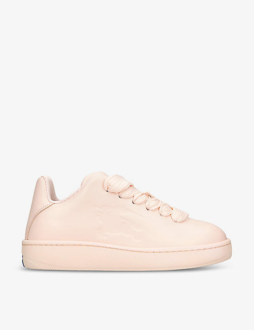 BURBERRY: New Trainer barbed wire-embellished leather low-top trainers
