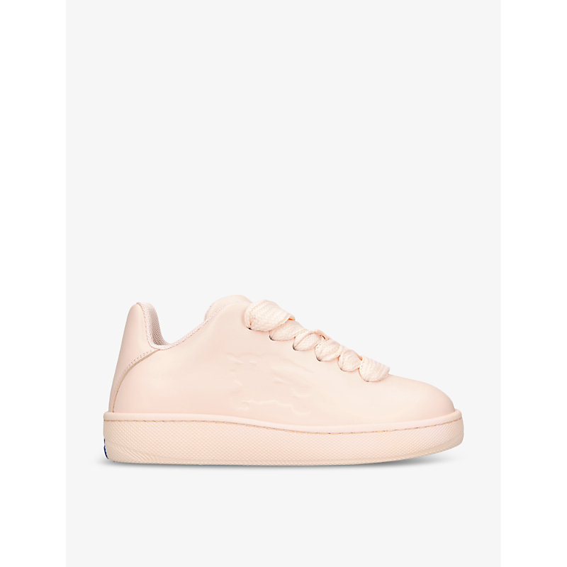 Shop Burberry Women's Pink Comb New Trainer Barbed Wire-embellished Leather Low-top Trainers