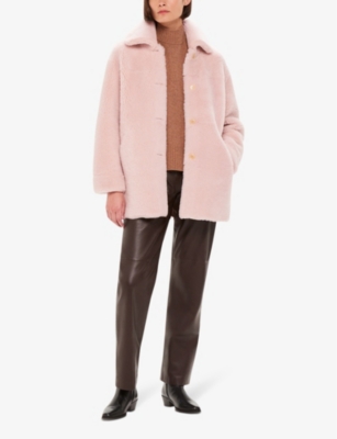 WHISTLES: Mia single-breasted shearling coat