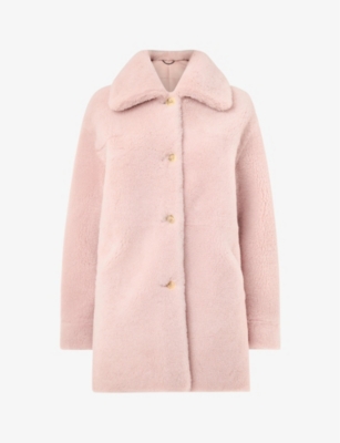 WHISTLES: Mia single-breasted shearling coat