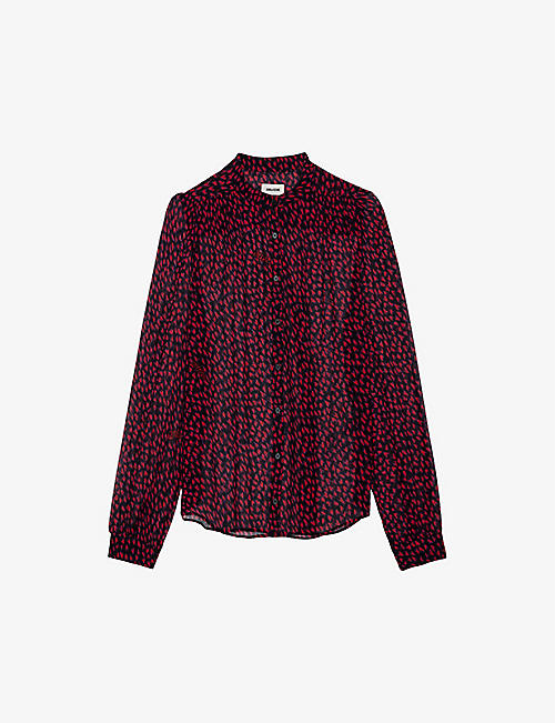 ZADIG&VOLTAIRE: Tino crush-print sheer-woven shirt