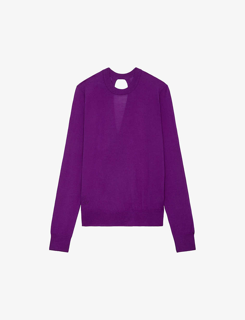Shop Zadig & Voltaire Zadig&voltaire Women's Goa Emma Crossover Open-back Wool Jumper In Purple