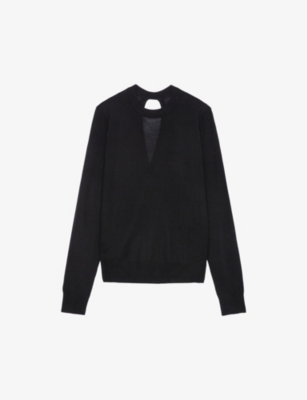 Zadig & Voltaire Zadig&voltaire Women's Noir Emma Crossover Open-back Wool Jumper