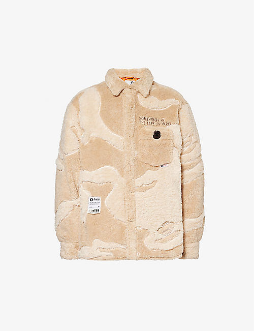 AAPE: Camouflage-pattern brand-embroidered fleece sweatshirt