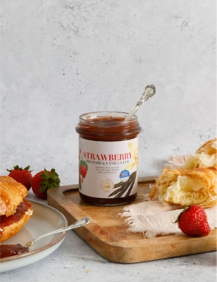 KEW GARDENS PRESERVES: Strawberry Rhubarb and Vanilla jam 225g
