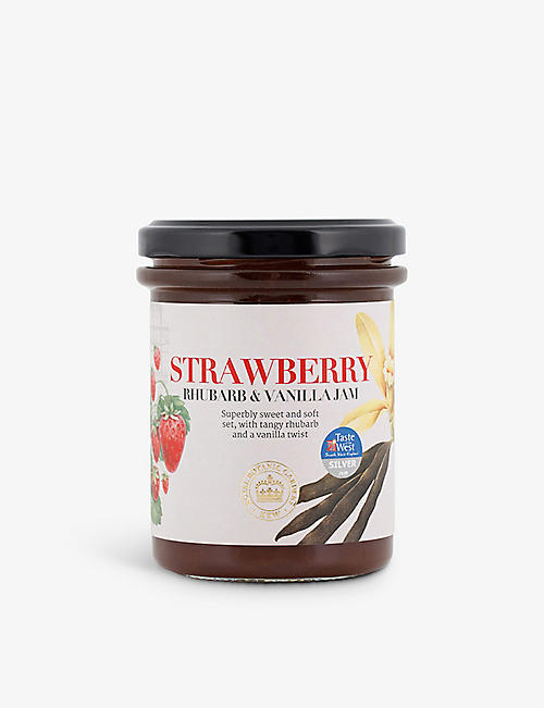 KEW GARDENS PRESERVES: Strawberry Rhubarb and Vanilla jam 225g