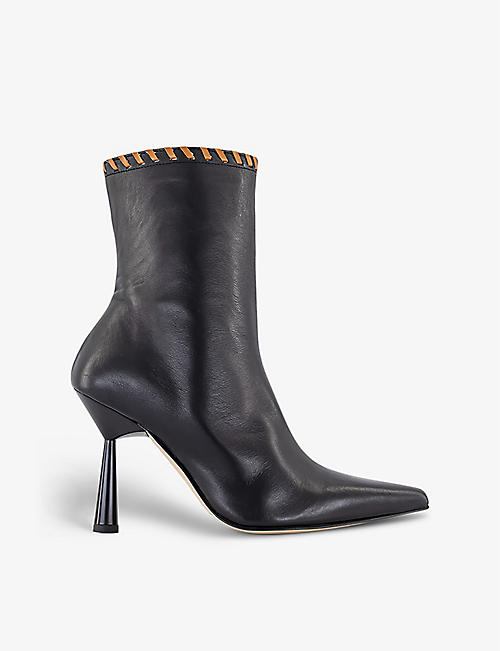ALOHAS: Leo stiletto-heel leather ankle boots