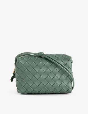 Shop Bottega Veneta Womens Aloe Loop Mini Leather Cross-body Bag