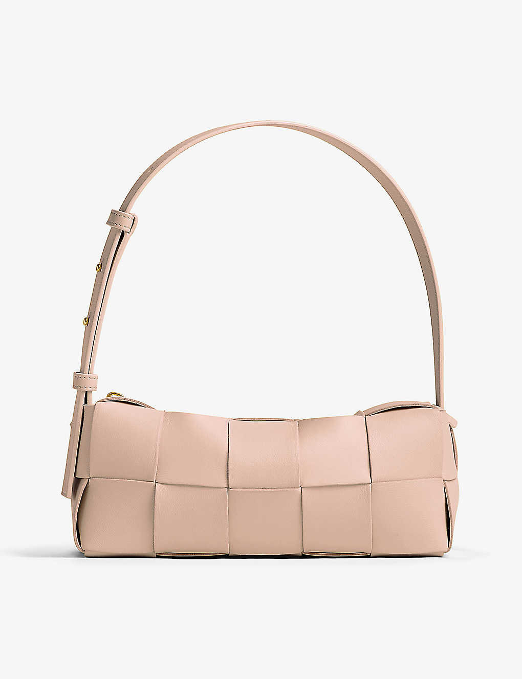 Bottega Veneta Womens Lotus-gold Brick Cassette Small Intrecciato-weave Leather Shoulder Bag