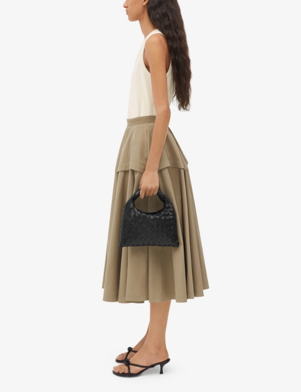 Hop mini intrecciato-weave leather shoulder bag