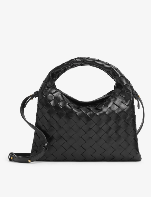 Hop mini intrecciato-weave leather shoulder bag