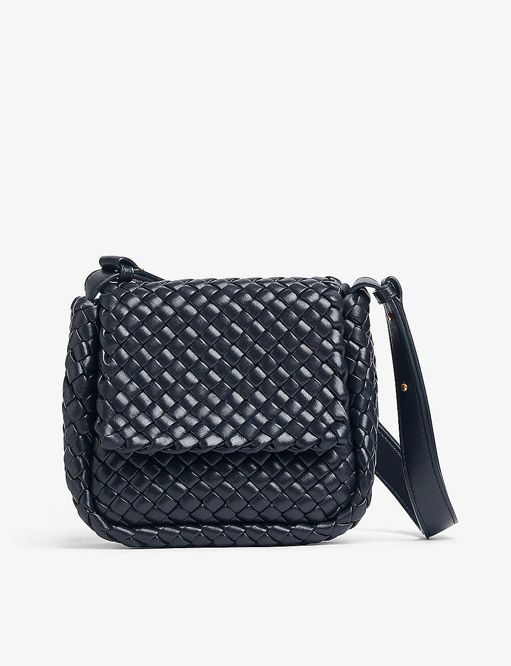 Shop Bottega Veneta Womens Space-gold Cobble Mini Intrecciato Leather Shoulder Bag
