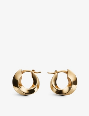 BOTTEGA VENETA Twist 18ct yellow gold plated sterling silver hoop earrings
