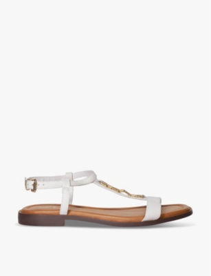 DUNE: Lotty chain-embellished leather sandals