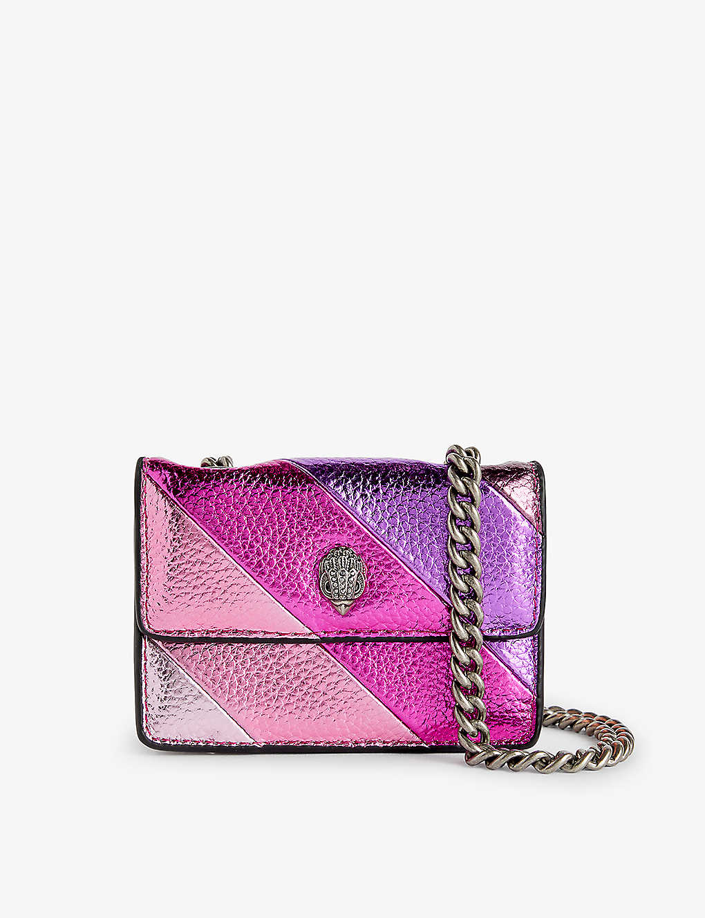 Kurt Geiger London Womens Pink Comb Micro Kensington Faux-leather Clutch Bag