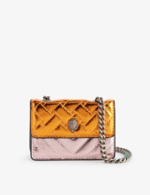 KURT GEIGER LONDON: Micro Kensington faux-leather clutch bag