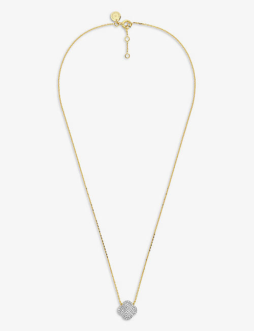 THE ALKEMISTRY: Morganne Bello Chance Clover 0.284 diamonds 18ct yellow-gold necklace