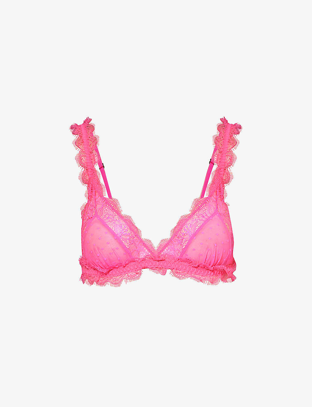Love Stories Womens Pink Love Lace Semi-sheer Stretch-lace Bra