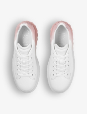 JIMMY CHOO: Diamond Maxi brand-embellished leather low-top trainers