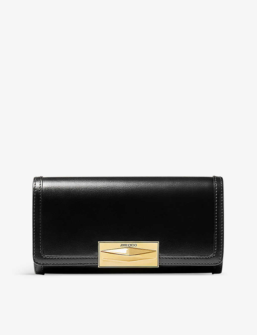 Jimmy Choo Diamond Leather Shoulder Bag In Black/gold