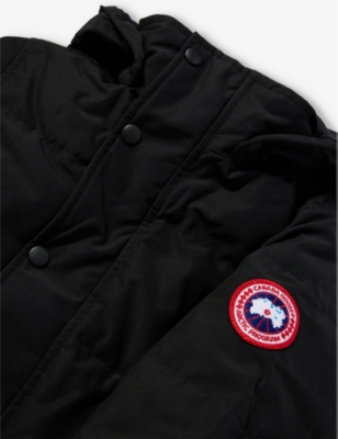 Shop Canada Goose Boys Black - Noir Kids Logo-patch Padded Shell-down Jacket 2-7 Years