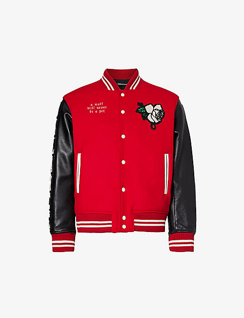 UNDERCOVER: Brand-appliqué relaxed-fit wool-blend varsity jacket