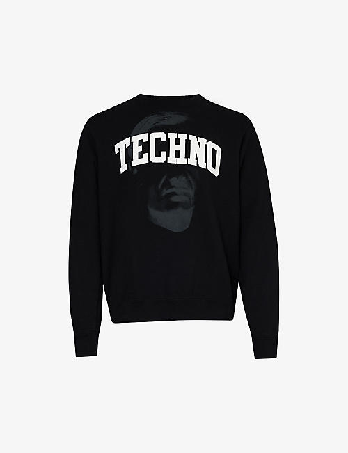 UNDERCOVER: Techno graphic-print cotton-jersey sweatshirt