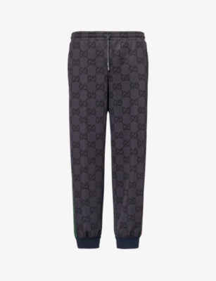 GUCCI: Monogram-patterned tapered-leg stretch-woven jogging bottoms
