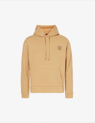 Gucci Heavy Felted Cotton Jersey Hoodie In Camel Mix