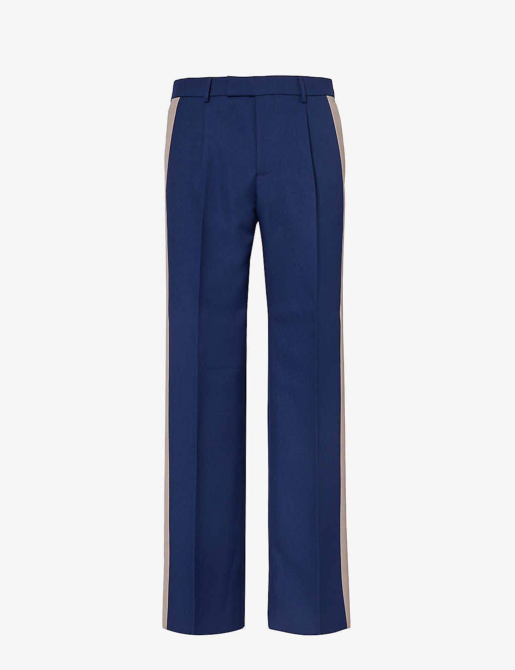 Gucci Mens Royal Bluette/mix Brand-appliqué Pressed-crease Straight-leg Regular-fit Woven Trousers