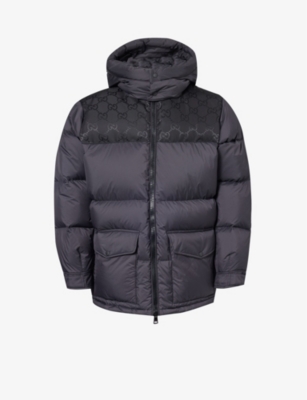 GUCCI: Detachable-hood padded shell-down jacket