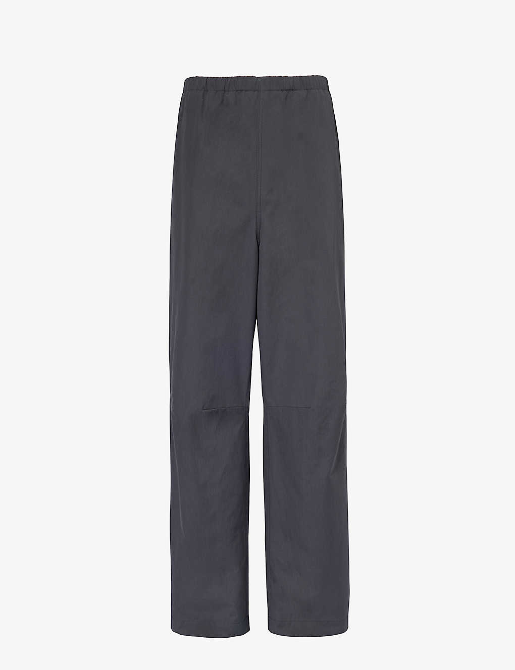 Gucci Mens Graphite Grey Skater Relaxed-fit Wide-leg Cotton Trousers