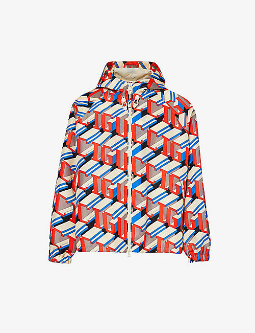 GUCCI: Brand-pattern relaxed-fit shell jacket