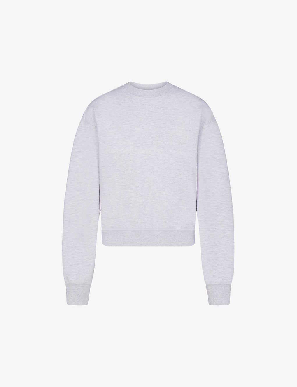 Shop Skims Women's Light Heather Grey Round-neck Cotton-blend Sweatshirt