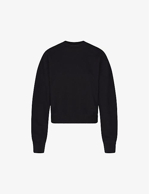 SKIMS: Round-neck cotton-blend sweatshirt