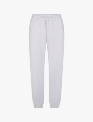 SKIMS SKIMS WOMEN'S LIGHT HEATHER GREY ELASTICATED-WAIST FLEECE JOGGING BOTTOMS