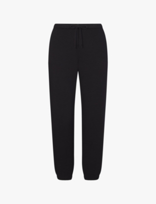 Shop Skims Women's Onyx Elasticated-waist Fleece Jogging Bottoms