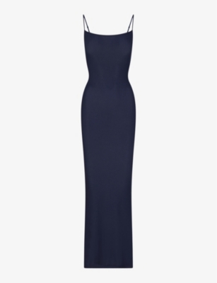 Womens Skims black Soft Lounge Long Slip Dress | Harrods UK