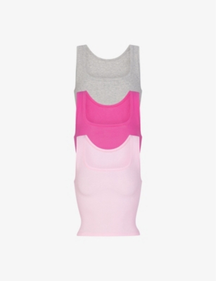 Ribbed Stretch-cotton Tank Top In Soot