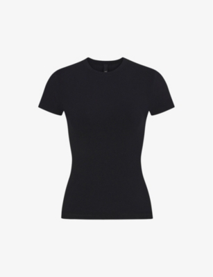 Skims Womens Onyx New Vintage Short-sleeve Stretch-cotton T-shirt