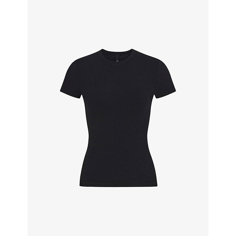 Skims Womens Onyx New Vintage Short-sleeve Stretch-cotton T-shirt