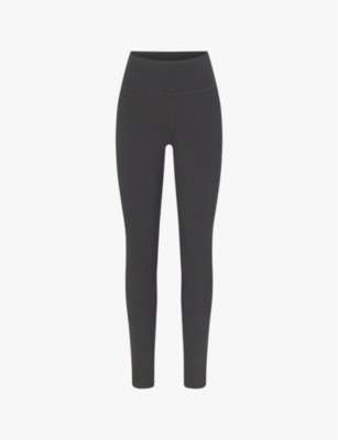 Skims Cotton Collection Ribbed Cotton-blend Jersey Leggings In