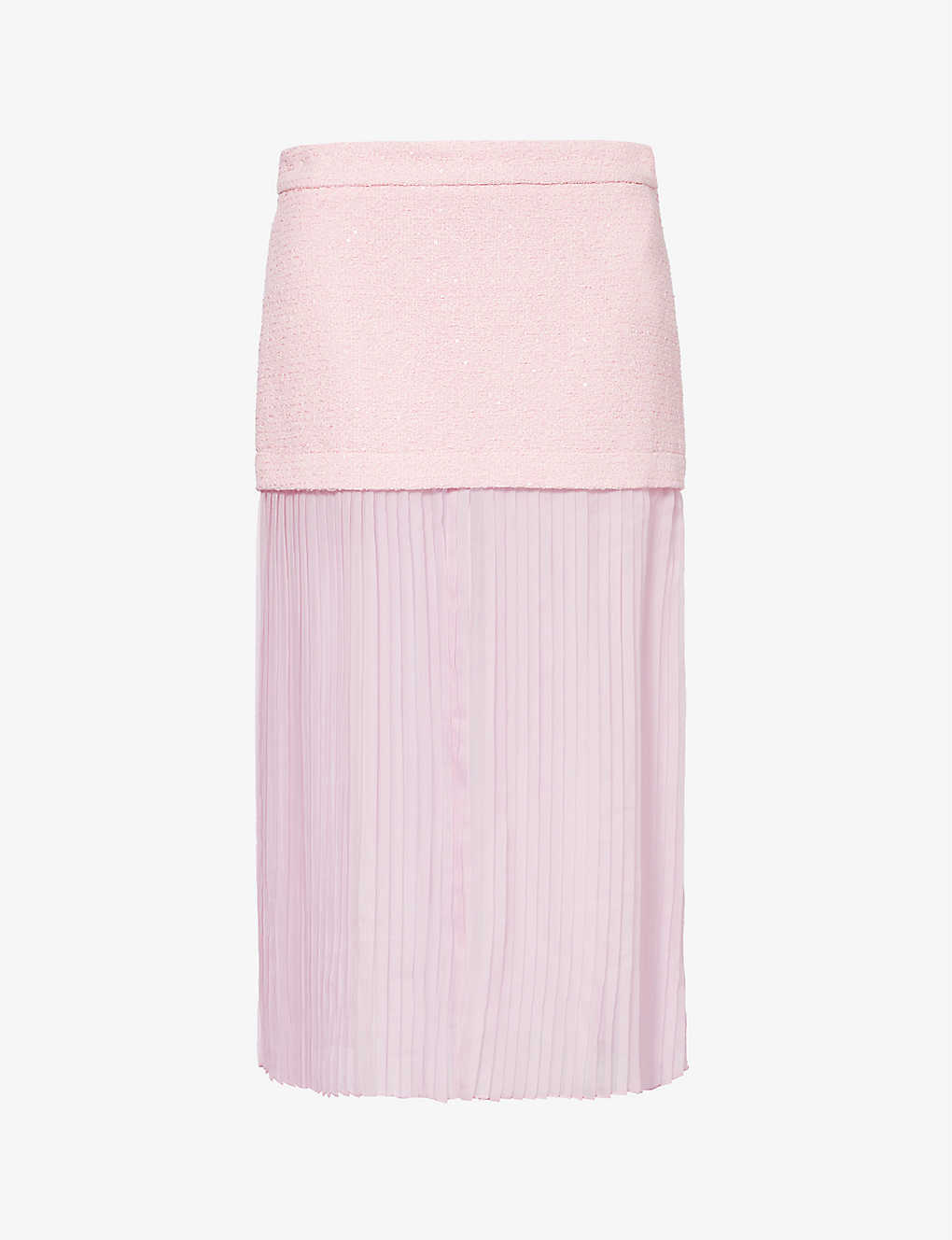 Gucci Womens Vintage Mauve Semi-sheer Pleated Silk Midi Skirt