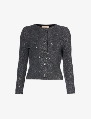 Gucci Sequin Round-neck Cardigan In Multi-coloured