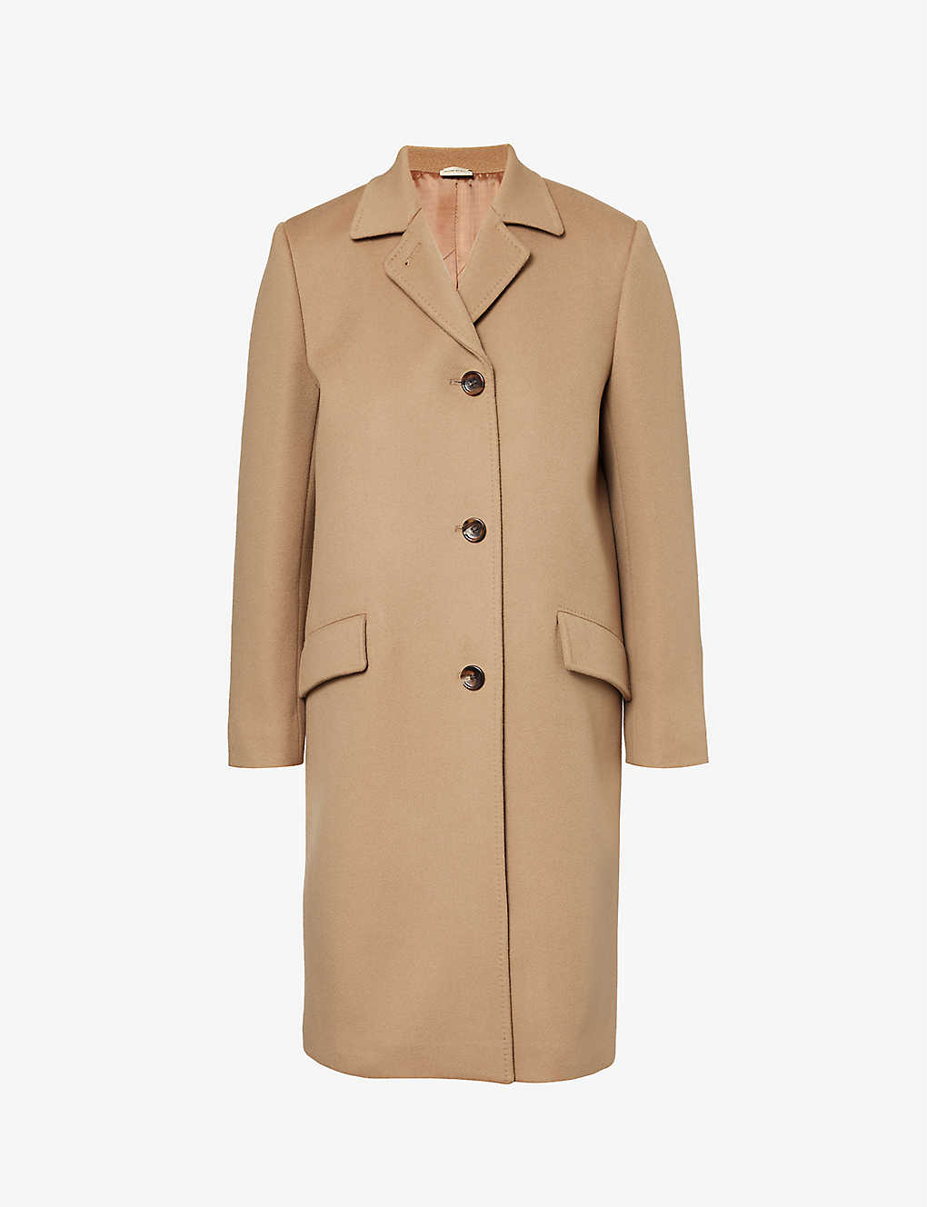 Gucci Womens Vintage Camel Single-breasted Wool Coat