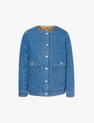 GUCCI: Reversible monogram-pattern denim jacket